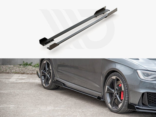 Street PRO Side Skirts Diffusers + Flaps Audi RS3 8V Sportback