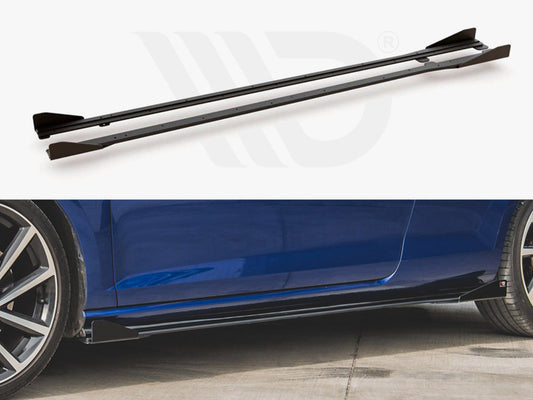 Street PRO Side Side Skirts Diffusers + Flaps VW Golf 7 R / R-Line Facelift