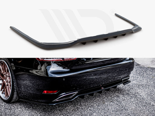 Central Rear Splitter (W/ Vertical Bars) Lexus LS MK4 Facelift (2012-2017)