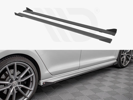 Street PRO Side Skirts Diffusers + Flaps VW Golf R Mk7