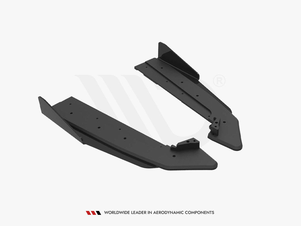 Street PRO Rear Side Splitters V.1 + Flaps Ford Mustang GT Mk6 Facelift