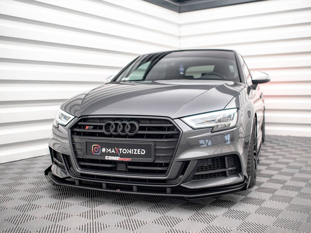 Street PRO Front Splitter V.1 + Flaps Audi S3 / A3 S-Line Sportback 8V Facelift