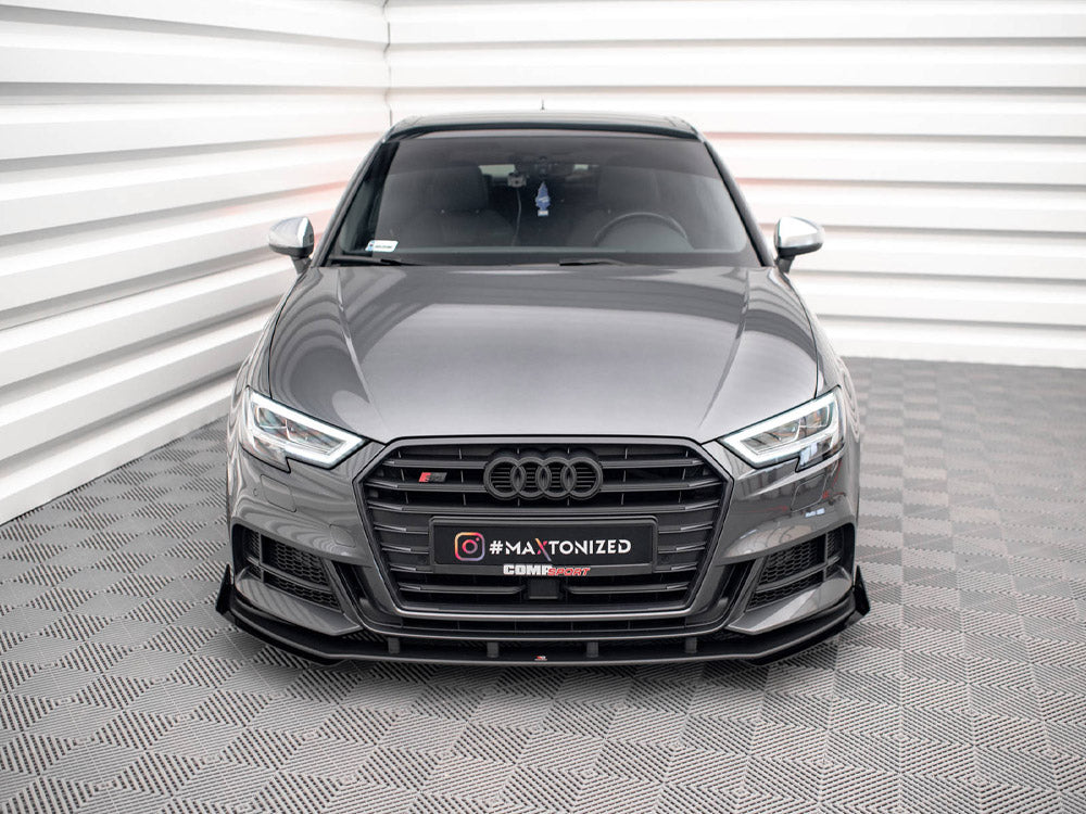 Street PRO Front Splitter V.1 + Flaps Audi S3 / A3 S-Line Sportback 8V Facelift