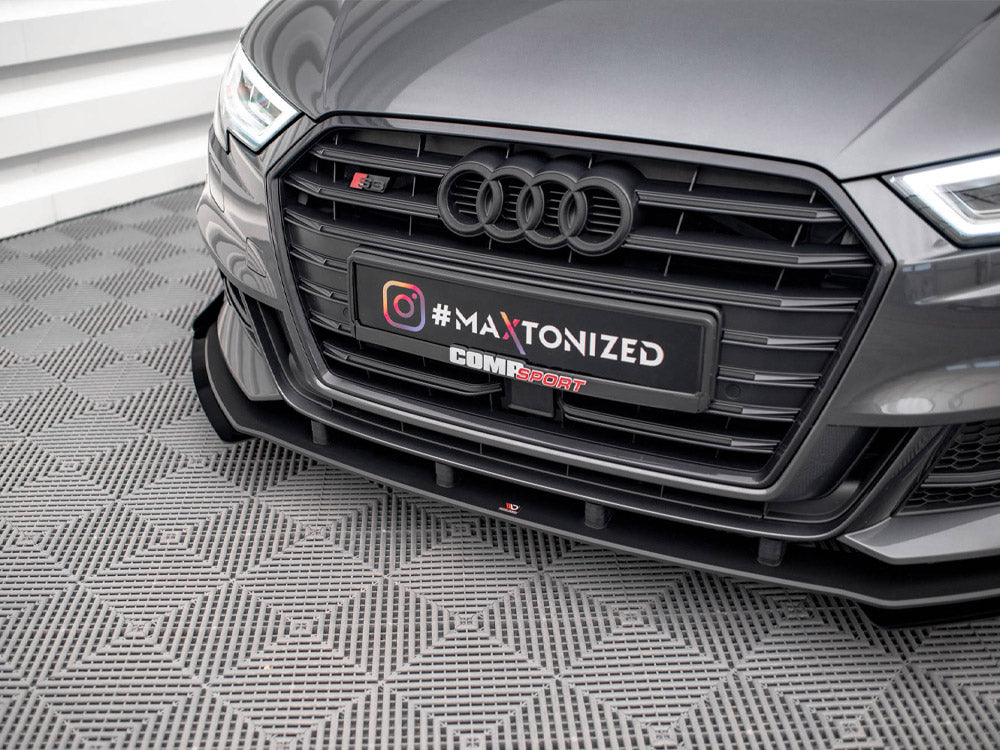 Street PRO Front Splitter V.1 + Flaps Audi S3 / A3 S-Line Sportback 8V Facelift