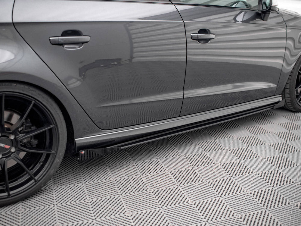 Street PRO Side Skirts Diffusers + Flaps Audi S3 / A3 S-Line Sportback 8V Facelift