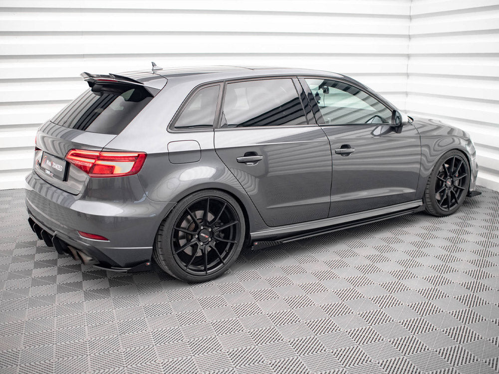 Street PRO Side Skirts Diffusers + Flaps Audi S3 / A3 S-Line Sportback 8V Facelift