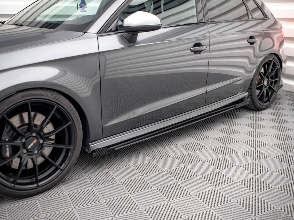 Street PRO Side Skirts Diffusers + Flaps Audi S3 / A3 S-Line Sportback 8V Facelift