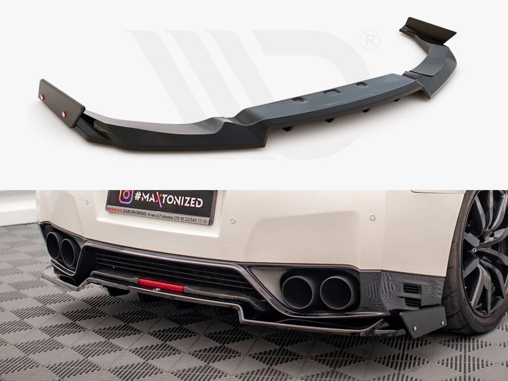 Central Rear Splitter + Flaps Nissan GTR R35 1st Facelift