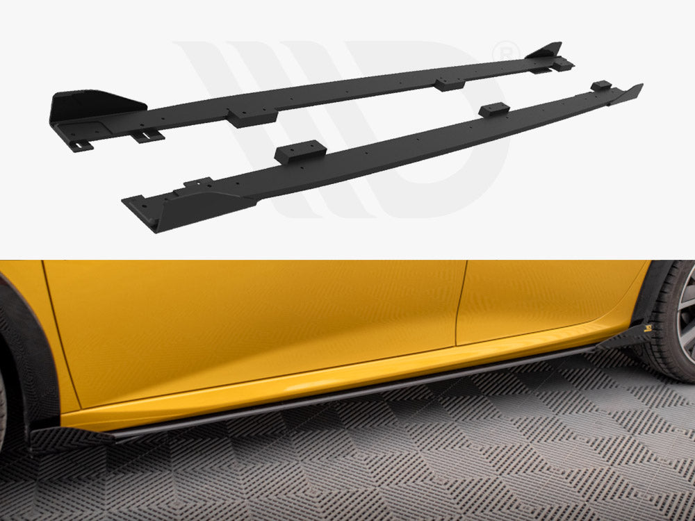 Street PRO Side Skirts Diffusers + Flaps Peugeot 208 GT Mk2