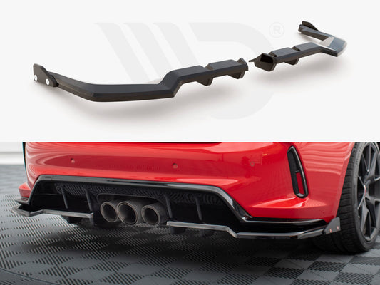 Central Rear Splitter (Vertical Bars) V.1 + Flaps Honda Civic Type-R Mk 11