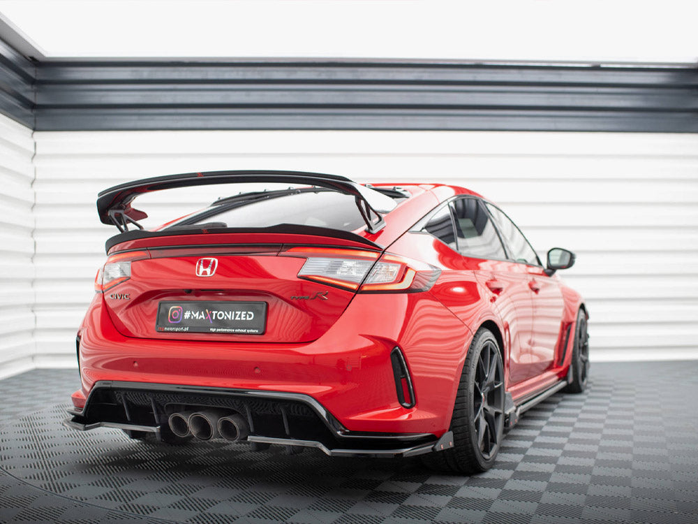 Central Rear Splitter (Vertical Bars) V.1 + Flaps Honda Civic Type-R Mk 11