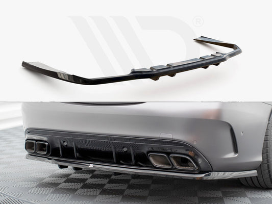 Central Rear Splitter (Vertical Bars) Mercedes-AMG C63 Sedan / Estate W205 Facelift