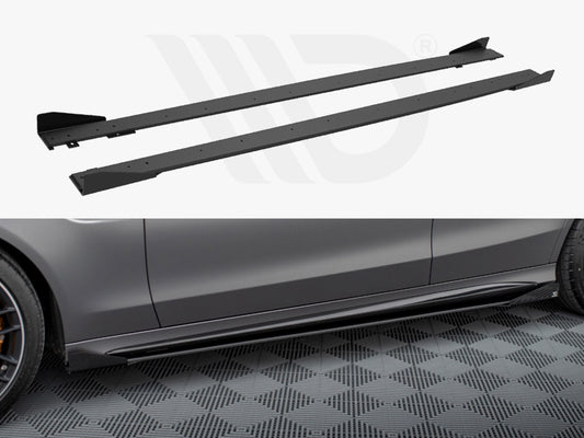 Street PRO Side Skirts Diffusers + Flaps Mercedes-AMG C63 Sedan / Estate W205 Facelift