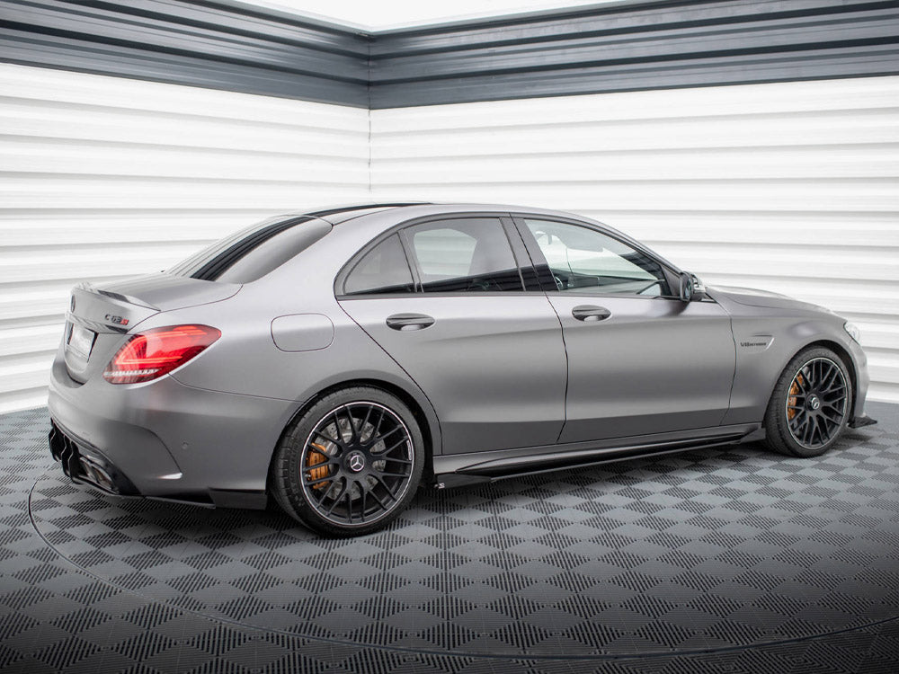 Street PRO Side Skirts Diffusers + Flaps Mercedes-AMG C63 Sedan / Estate W205 Facelift