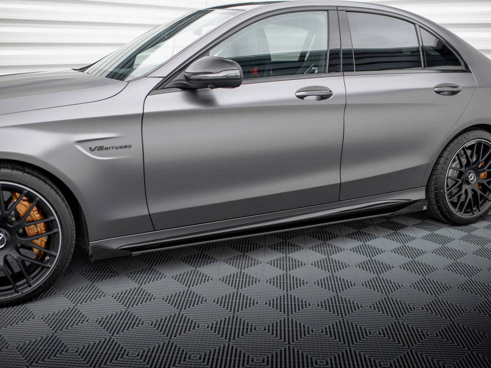 Street PRO Side Skirts Diffusers + Flaps Mercedes-AMG C63 Sedan / Estate W205 Facelift