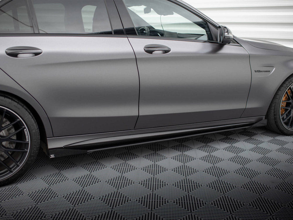 Street PRO Side Skirts Diffusers + Flaps Mercedes-AMG C63 Sedan / Estate W205 Facelift