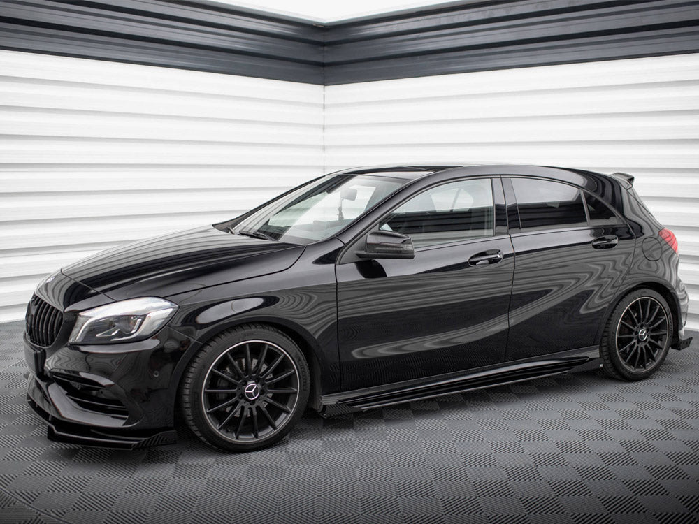 Street PRO Side Skirts Diffusers + Flaps Mercedes-Benz A AMG-Line W176 Facelift