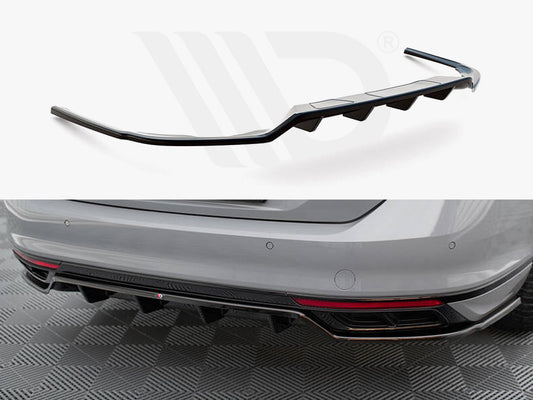 Central Rear Splitter (Vertical Bars) Volkswagen Passat R-Line B8 Facelift