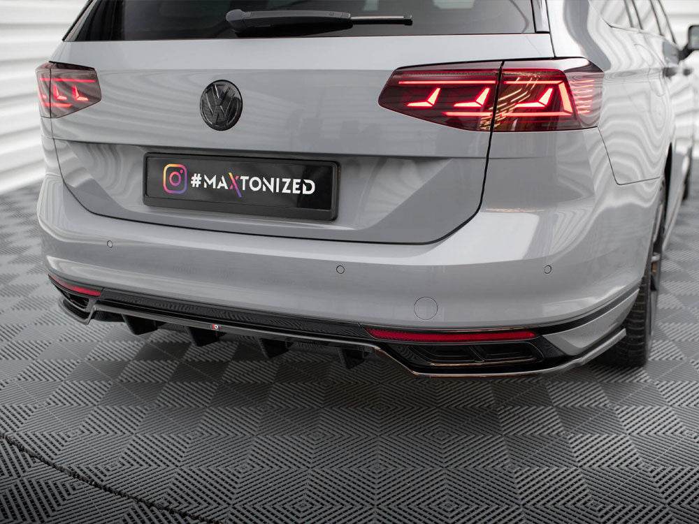 Central Rear Splitter (Vertical Bars) Volkswagen Passat R-Line B8 Facelift