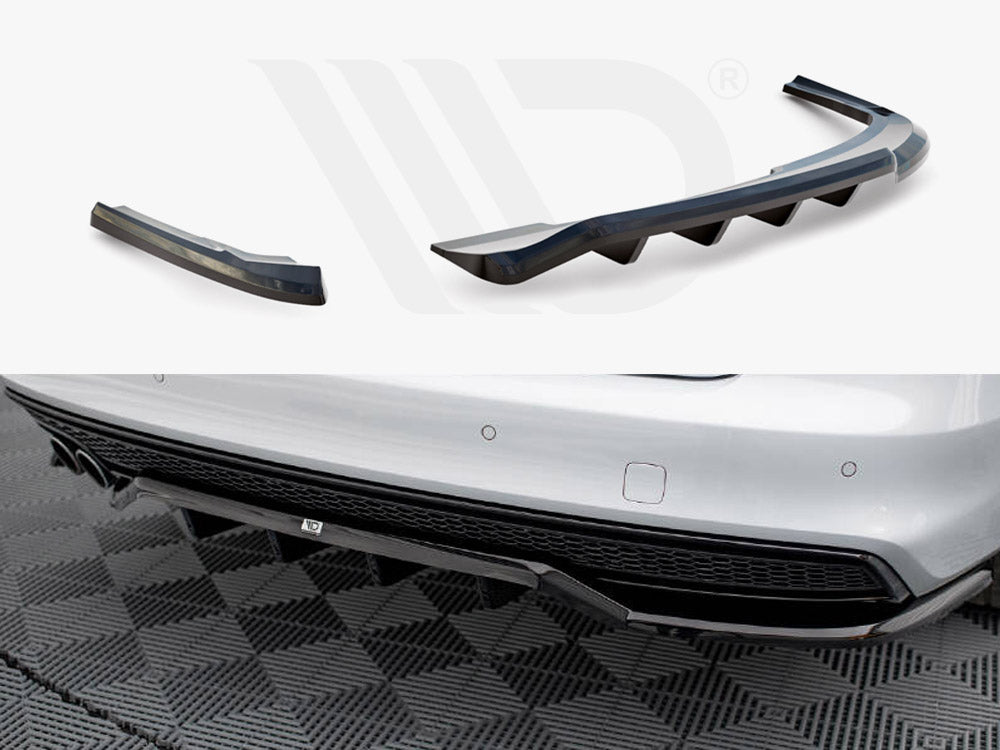 Central Rear Splitter (Vertical Bars) Audi A4 Competition B8 Facelift