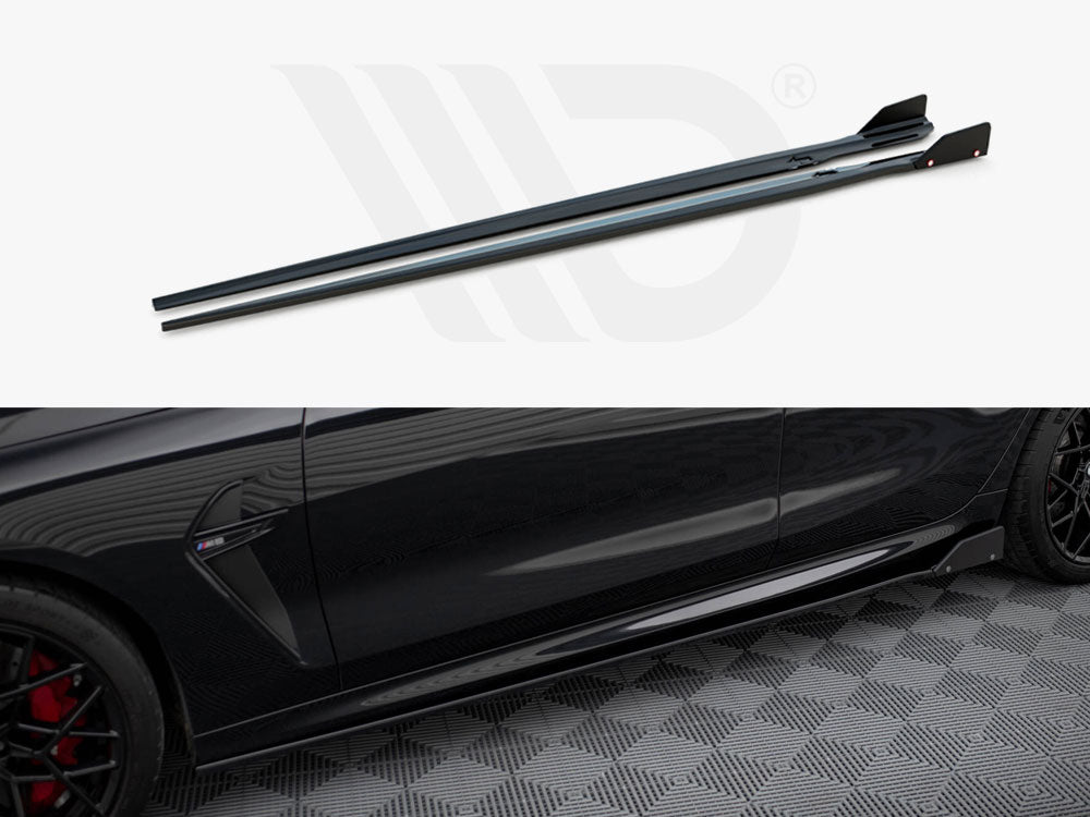 Side Skirts Diffusers V.1 + Flaps BMW M8 Gran Coupe F93 / 8 Gran Coupe M-Pack G16