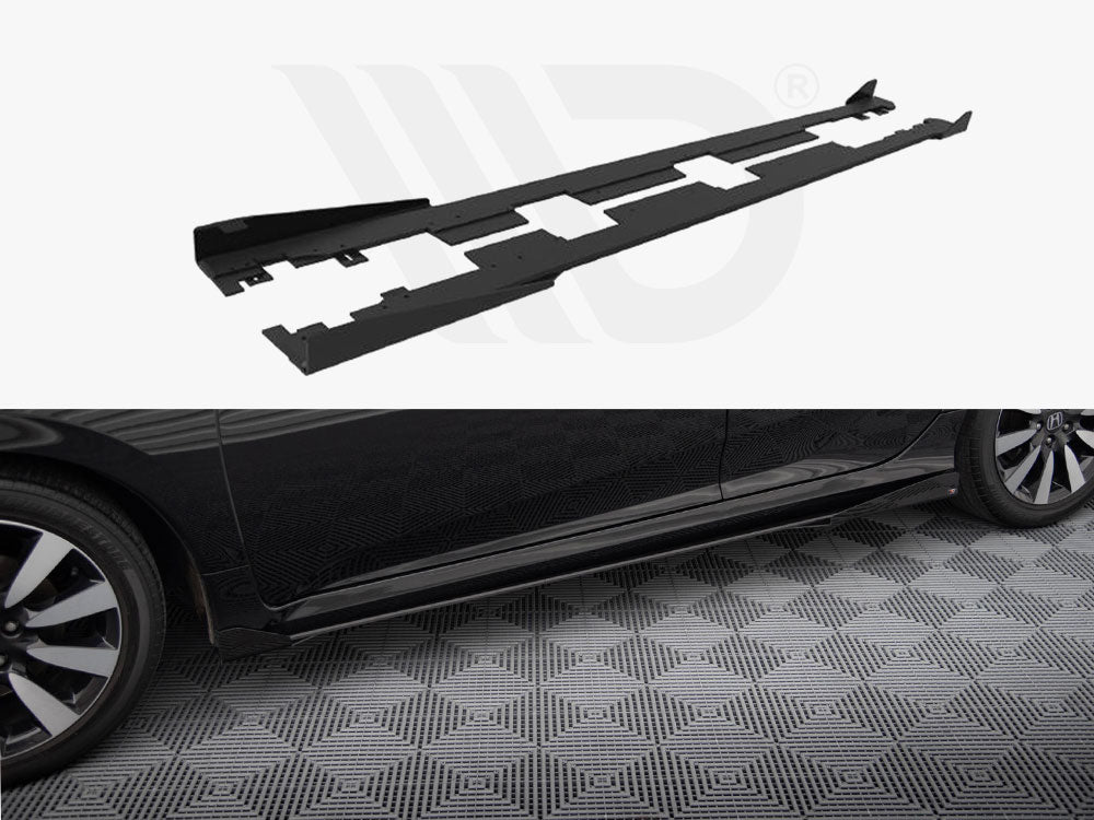 Street PRO Side Skirts Diffusers + Flaps Honda Civic Mk10