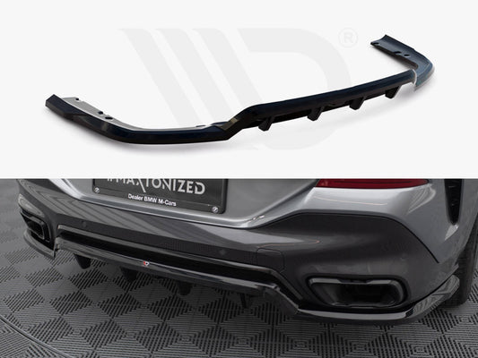 Central Rear Splitter (Vertical Bars) V.1 BMW X6 M-Pack G06 Facelift