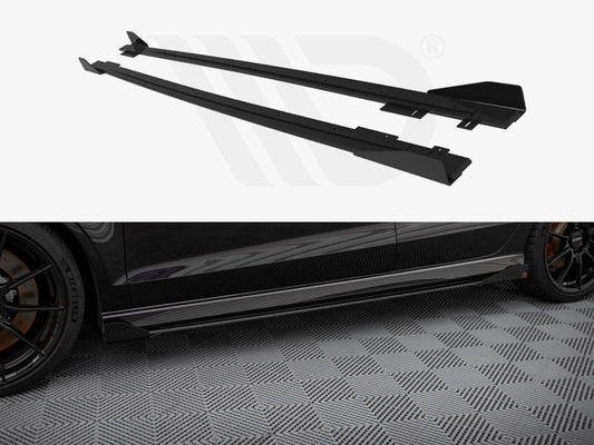 Street PRO Side Skirts Diffusers V.1 + Flaps Audi RS3 Sedan 8V Facelift