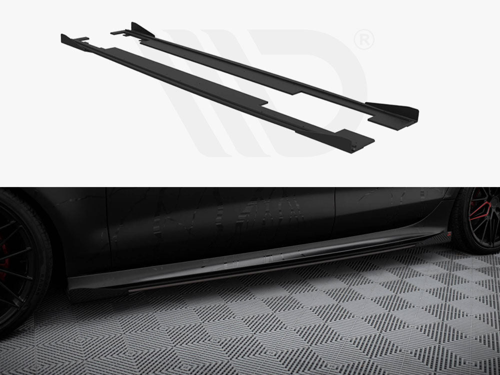 Street PRO Side Skirts Diffusers + Flaps Audi A7 S-Line C7