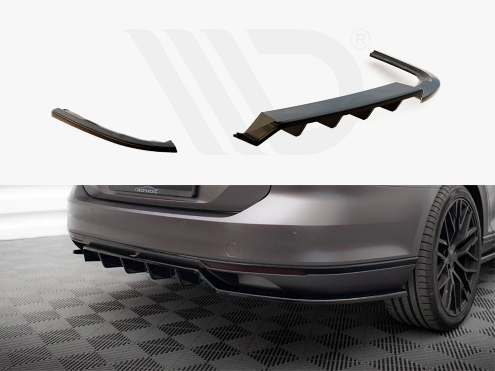 Central Rear Splitter (Vertical Bars) Volkswagen Passat R-Line B8