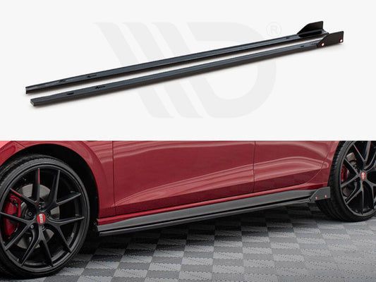 Side Skirts Diffusers V.2 + Flaps Volkswagen Golf GTI / GTE / GTI Clubsport / R-Line Mk8