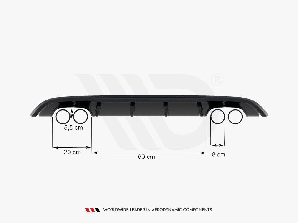 Rear Valance VW Golf VI With 2 Exhaust HOLE