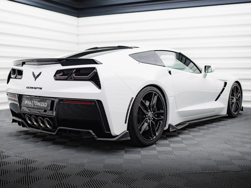 Central Rear Splitter (Vertical Bars) + Rear Side Splitters Chevrolet Corvette C7