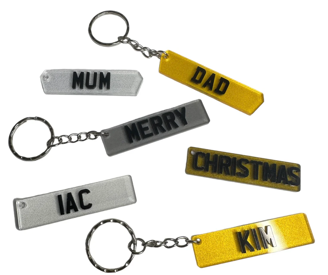 4D Number Plate Keyring